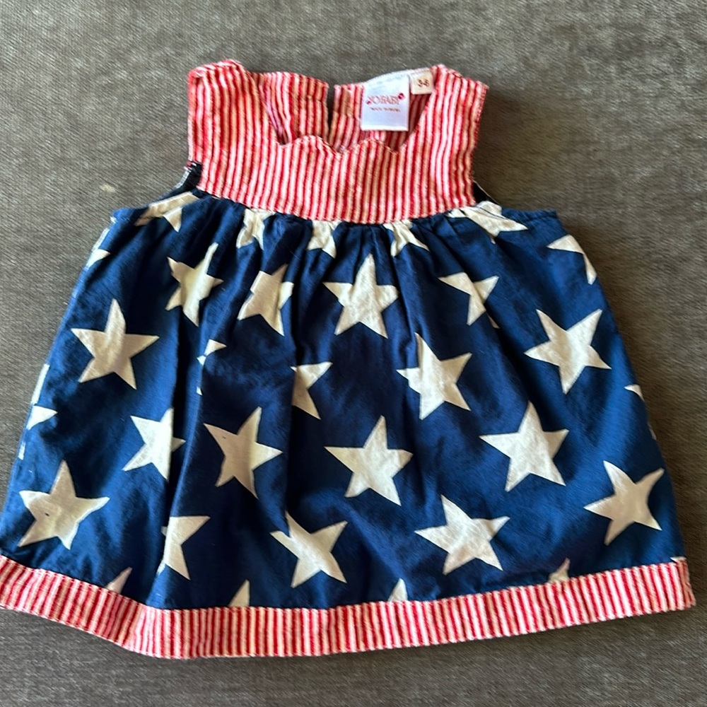 3-6 Month Yobaby American Stars and Stripes Dress